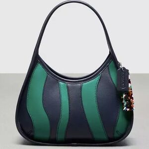 Coach Coachtopia Ergo Bag In Upcrafted Leather: Wavy Stripe Green/Blue NWT